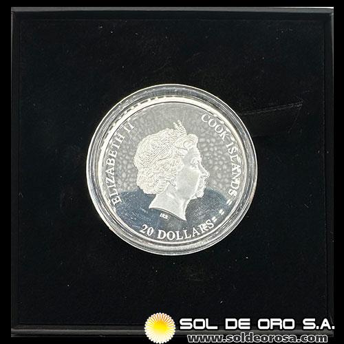COOK ISLANDS - 20 DOLLARS, 2023 - SILVER BURST 3.0 - ELIZABETH II - MONEDA DE PLATA